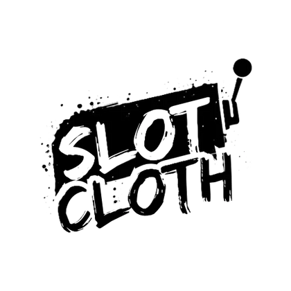 Slot Cloth logo with bold, splattered black text design