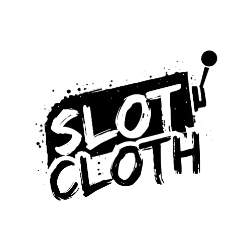 Slot Cloth logo with bold, splattered black text design