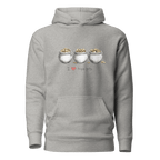 Gray hoodie with 'I ❤️ triple pots' and three pots of gold design, slot-themed apparel