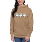 Tan hoodie with 'I ❤️ triple pots' graphic, featuring three pots of gold coins, perfect for slot lovers.