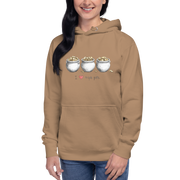 Tan hoodie with 'I ❤️ triple pots' graphic, featuring three pots of gold coins, perfect for slot lovers.