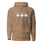 Brown hoodie with 'I ❤️ triple pots' and three coin-filled pots design