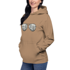 Tan hoodie with slot machine sunglasses graphic, perfect for casino lovers and gaming fans