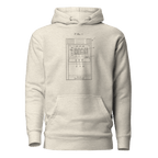 Light gray hoodie with vintage slot machine patent diagram, FIG. 1, for casino enthusiasts and players