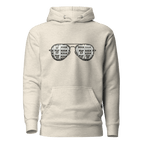 Beige hoodie with slot machine-themed aviator glasses design, featuring 7s and BAR symbols.