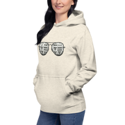 Women's hoodie with slot machine sunglasses graphic, perfect for casino lovers and gaming fans