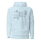 Light blue hoodie featuring a slot machine circuit diagram design for players and professionals