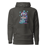Quirky slot machine hoodie with colorful 777 design and diamond graphics for players