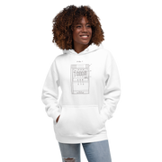 White hoodie with slot machine diagram design for players and professionals