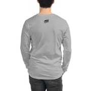 Gray long-sleeve shirt with Slot Cloth logo on back, ideal for slot enthusiasts and casual wear.