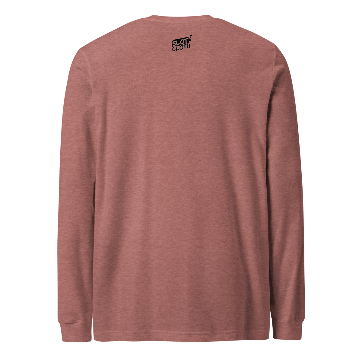 Rust-colored long-sleeve shirt with 'Slot Cloth' logo on back, ideal for slot enthusiasts and professionals.