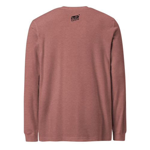 Rust-colored long-sleeve shirt with 'Slot Cloth' logo on back, quirky slot-themed apparel for players