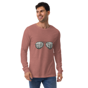 Man wearing slot-themed long sleeve shirt with 7s and BARs design