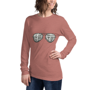 Slot-themed long sleeve shirt with 7s and BARs design on sunglasses graphic