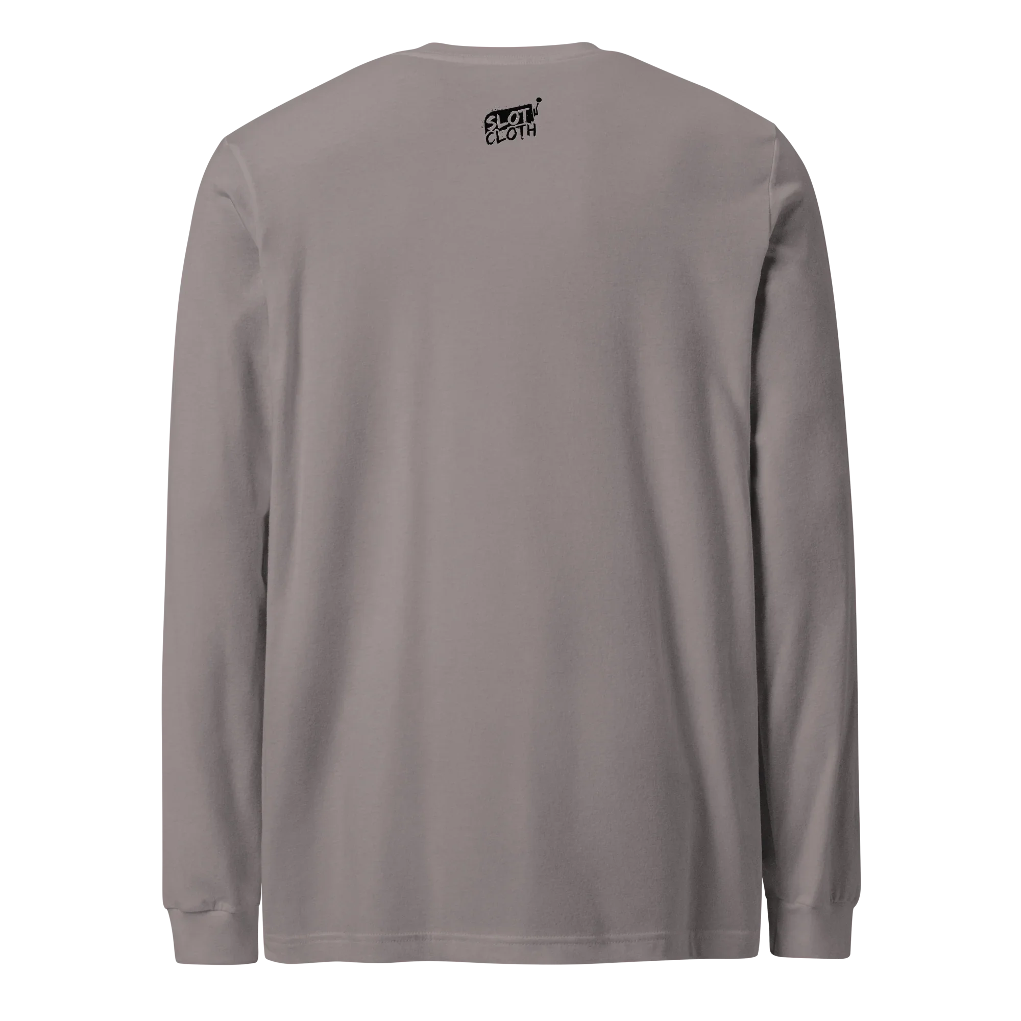Gray long-sleeve shirt with small Slot Cloth logo on back, ideal for players and professionals