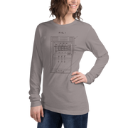 Gray long-sleeve shirt with slot machine diagram design for players and professionals
