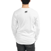 White long sleeve shirt with Slot Cloth logo on back, quirky slot-themed apparel for players