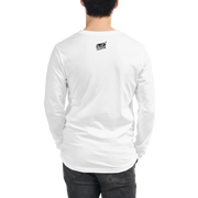 White long sleeve shirt with Slot Cloth logo on back, quirky slot-themed apparel for players
