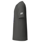 Dark gray slot-themed t-shirt with colorful side graphic and 'Slot Cloth' sleeve logo for players