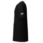 Black slot-themed t-shirt with 'Slot Cloth' logo on sleeve and colorful side graphic