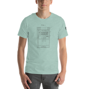 Mint green t-shirt with slot machine diagram design for players and professionals