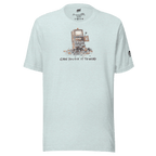 Light gray t-shirt with broken slot machine graphic and text 'CAN YOU FIX IT TO WIN?'