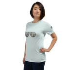 Light blue t-shirt with slot machine-themed sunglasses design for players and pros