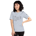 Light gray t-shirt with slot machine circuit diagram design for players and professionals