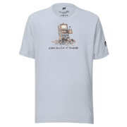 Slot-themed t-shirt with broken slot machine graphic and 'Can You Fix It To Win?' text