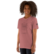 Pink t-shirt with slot machine diagram design for players and professionals