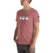 Pink t-shirt with 'I ❤️ triple pots' graphic, featuring three pots of gold coins, perfect for slot lovers.