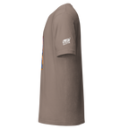 Brown Slot-themed T-shirt with side graphic and 'Slot Cloth' sleeve logo for players and pros