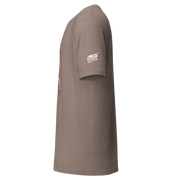 Brown Slot-themed T-shirt with side graphic and 'Slot Cloth' sleeve logo for players and pros
