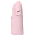 Pink Slot Cloth t-shirt with side graphic and sleeve logo, quirky gaming apparel for players