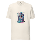 Quirky slot machine t-shirt with diamond graphics and lucky 7s design