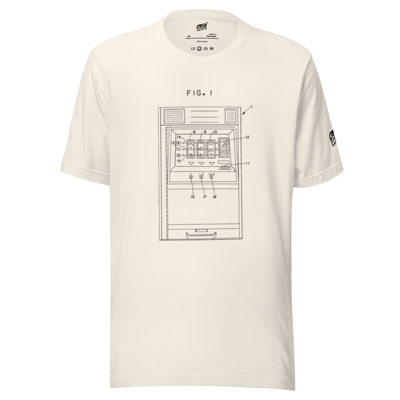Slot-themed t-shirt with technical diagram design for players and professionals