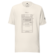 Slot-themed t-shirt with technical diagram design for players and professionals