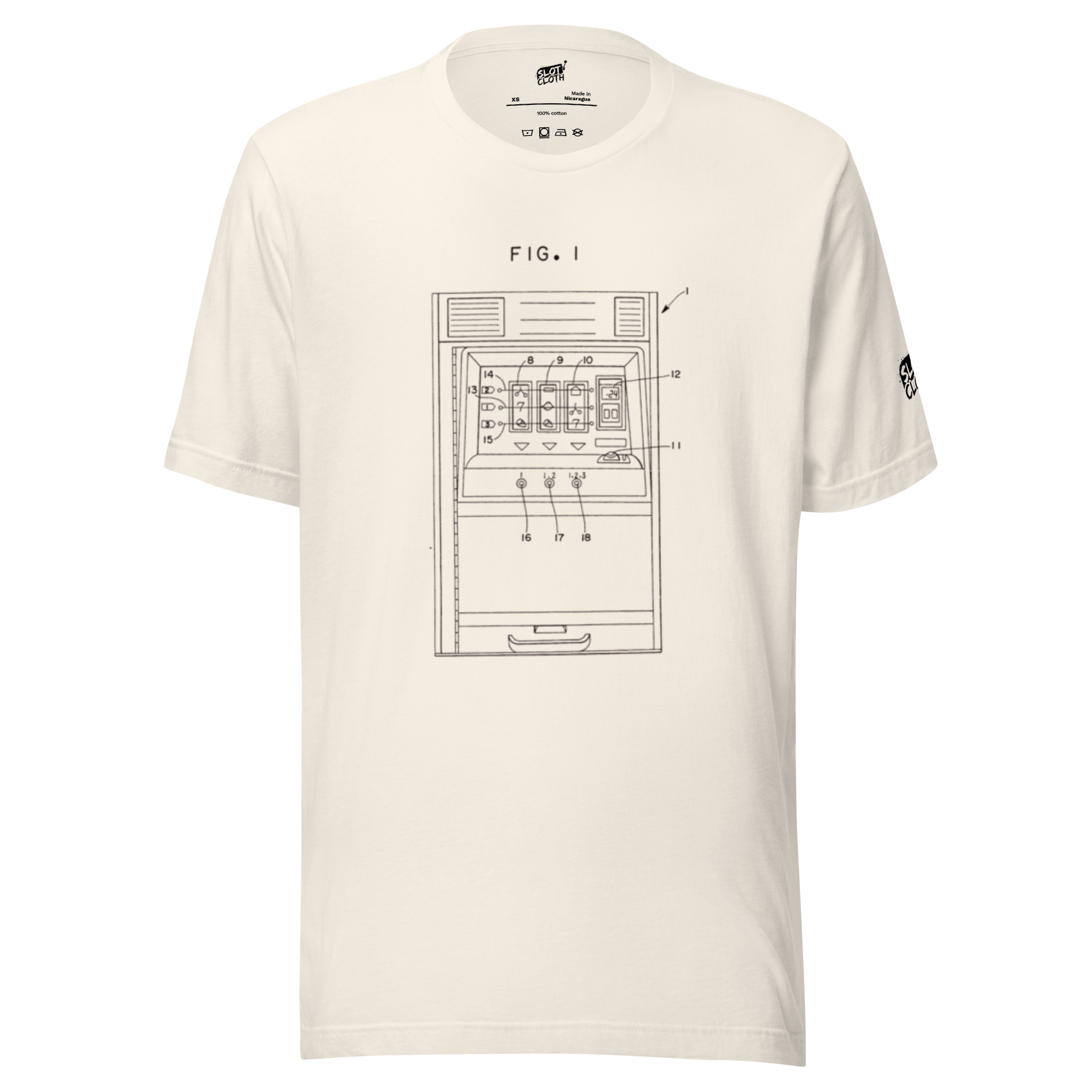 Slot-themed t-shirt with technical diagram design for players and professionals