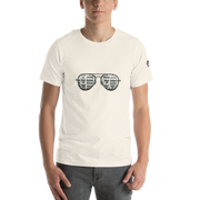 Slot-themed t-shirt with sunglasses design featuring 7s and BAR symbols for casino lovers