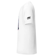 White t-shirt with colorful slot-themed graphic and 'Slot Cloth' logo on sleeve