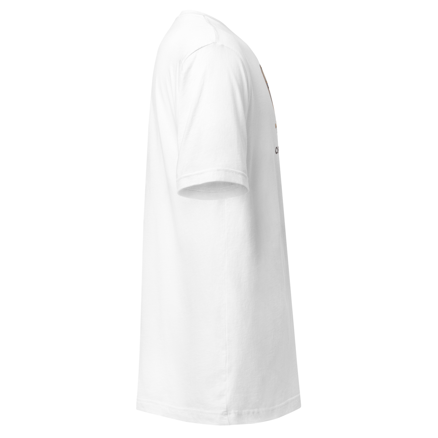 White slot-themed t-shirt with side graphic, perfect for casino players and gaming fans