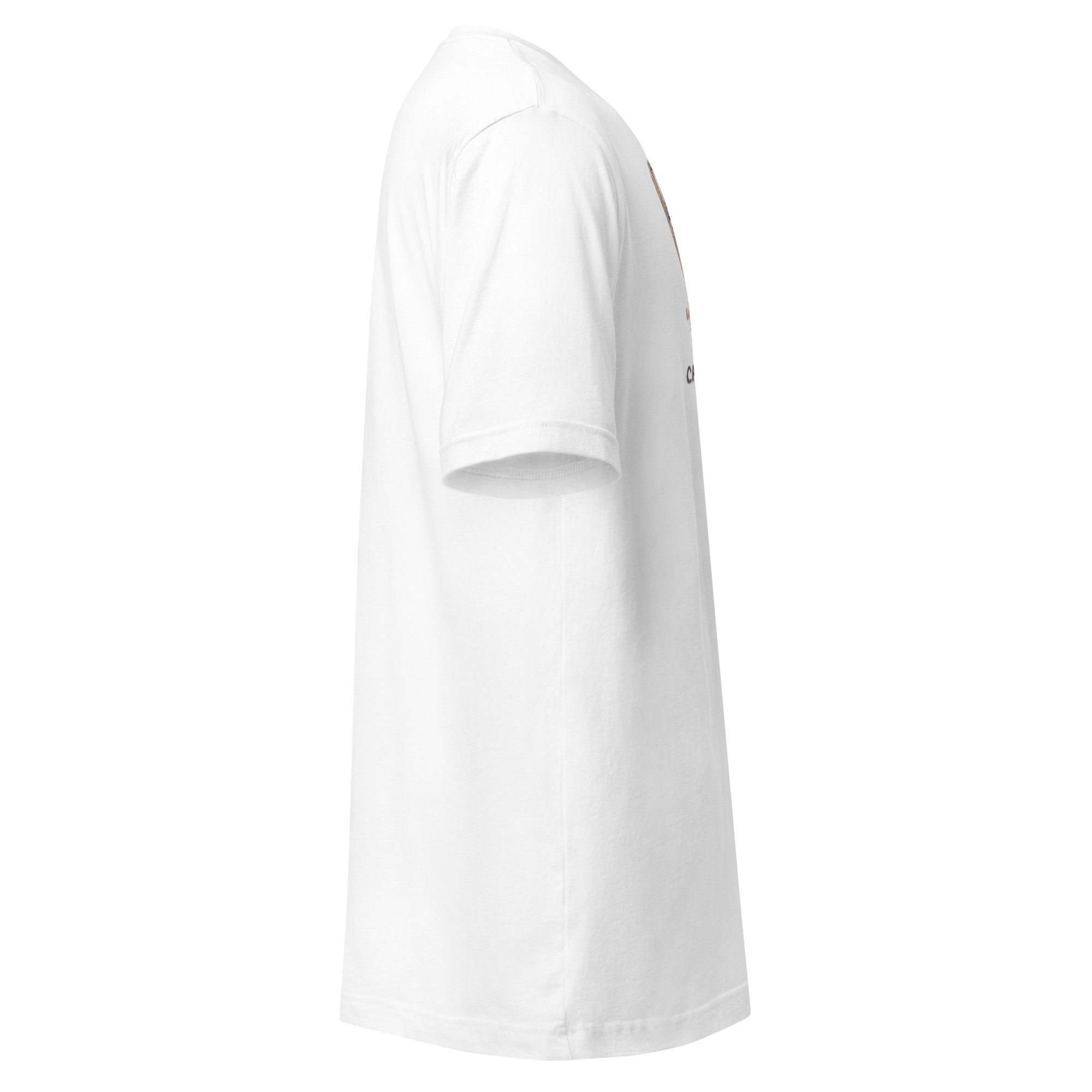 White slot-themed t-shirt with side graphic, perfect for casino players and gaming fans